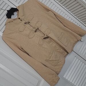 Charter Clubsz L toggle and zipper closure hoodie jacket